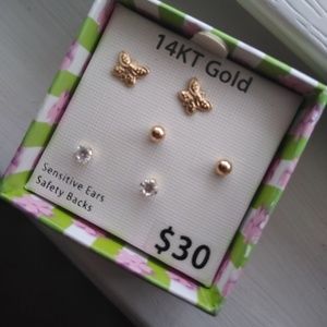 14k gold little girl earrings